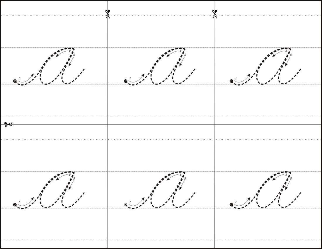 trace the letter a cursive