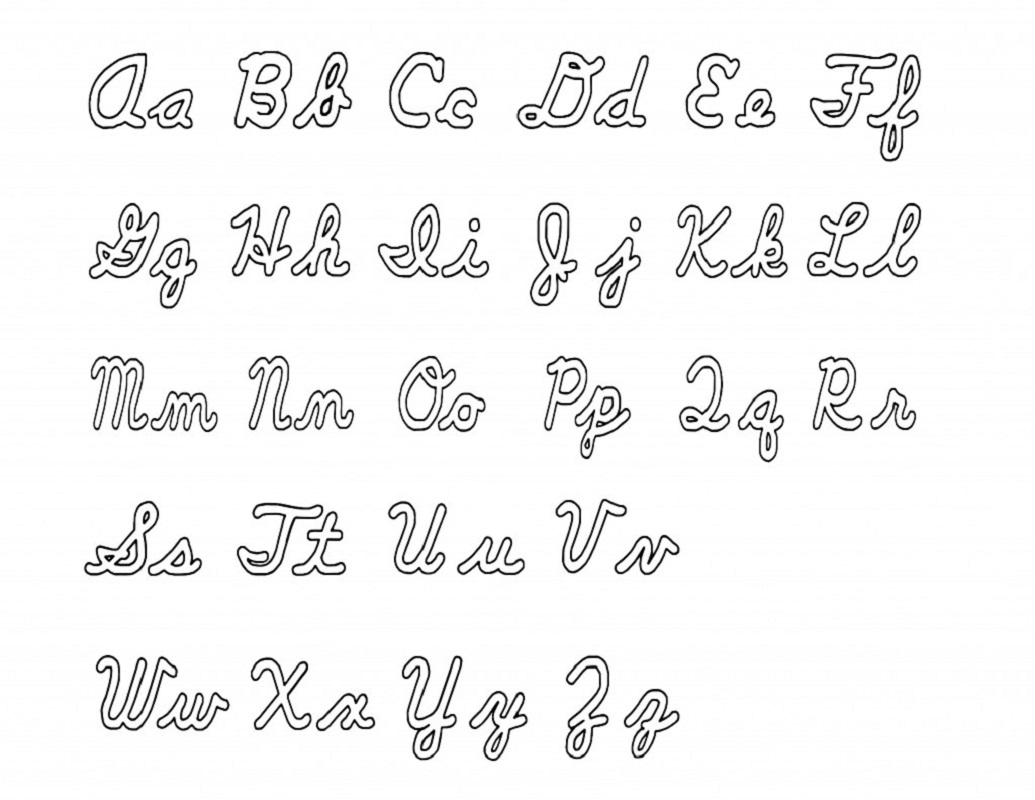 uppercase and lowercase letters cursive