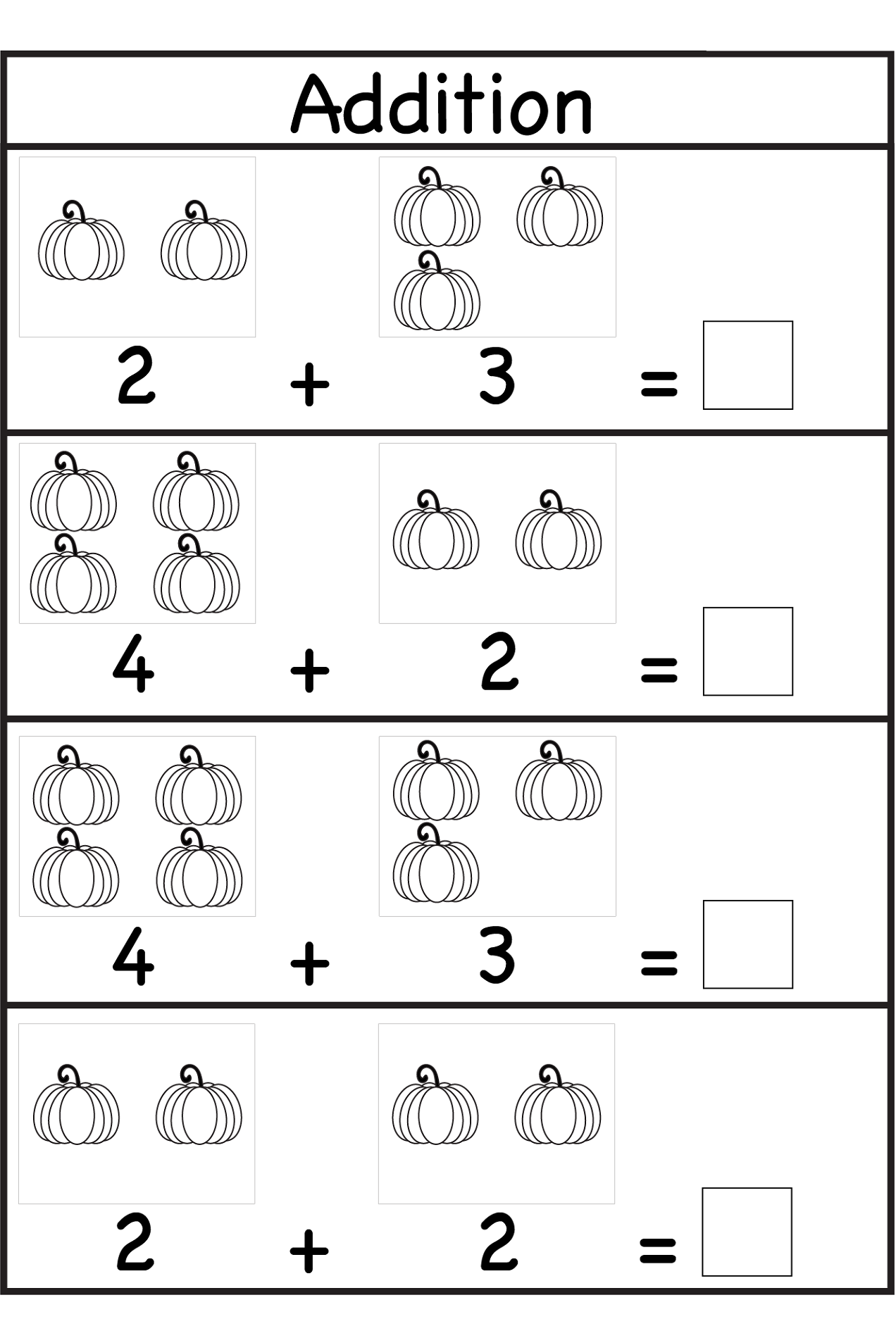 homework for addition