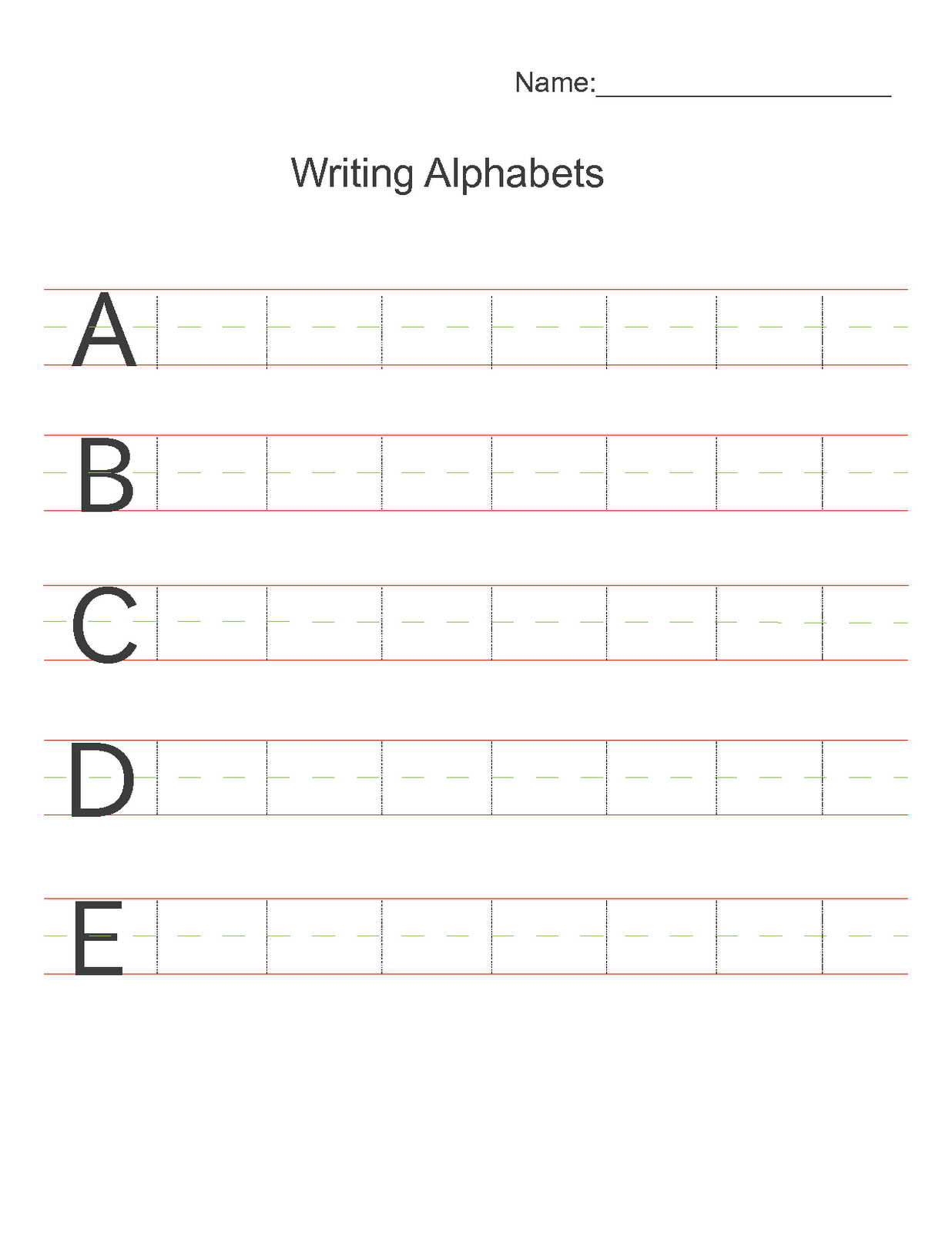 writing worksheets for kids tracing alphabet