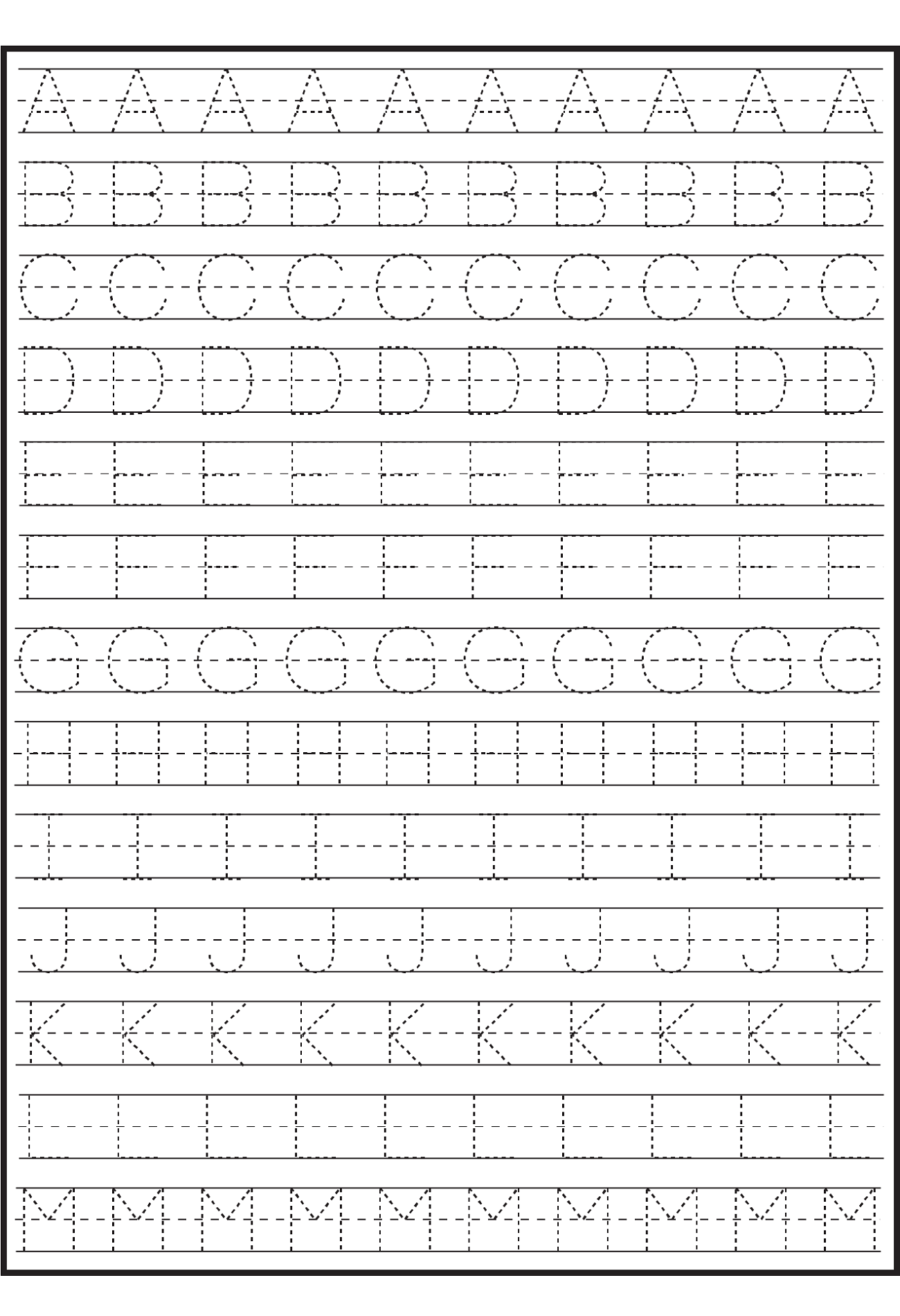 Trace Letters Printable Free