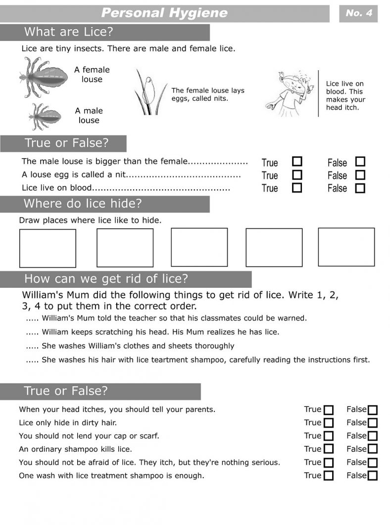 Free Printable Middle School Health Worksheets