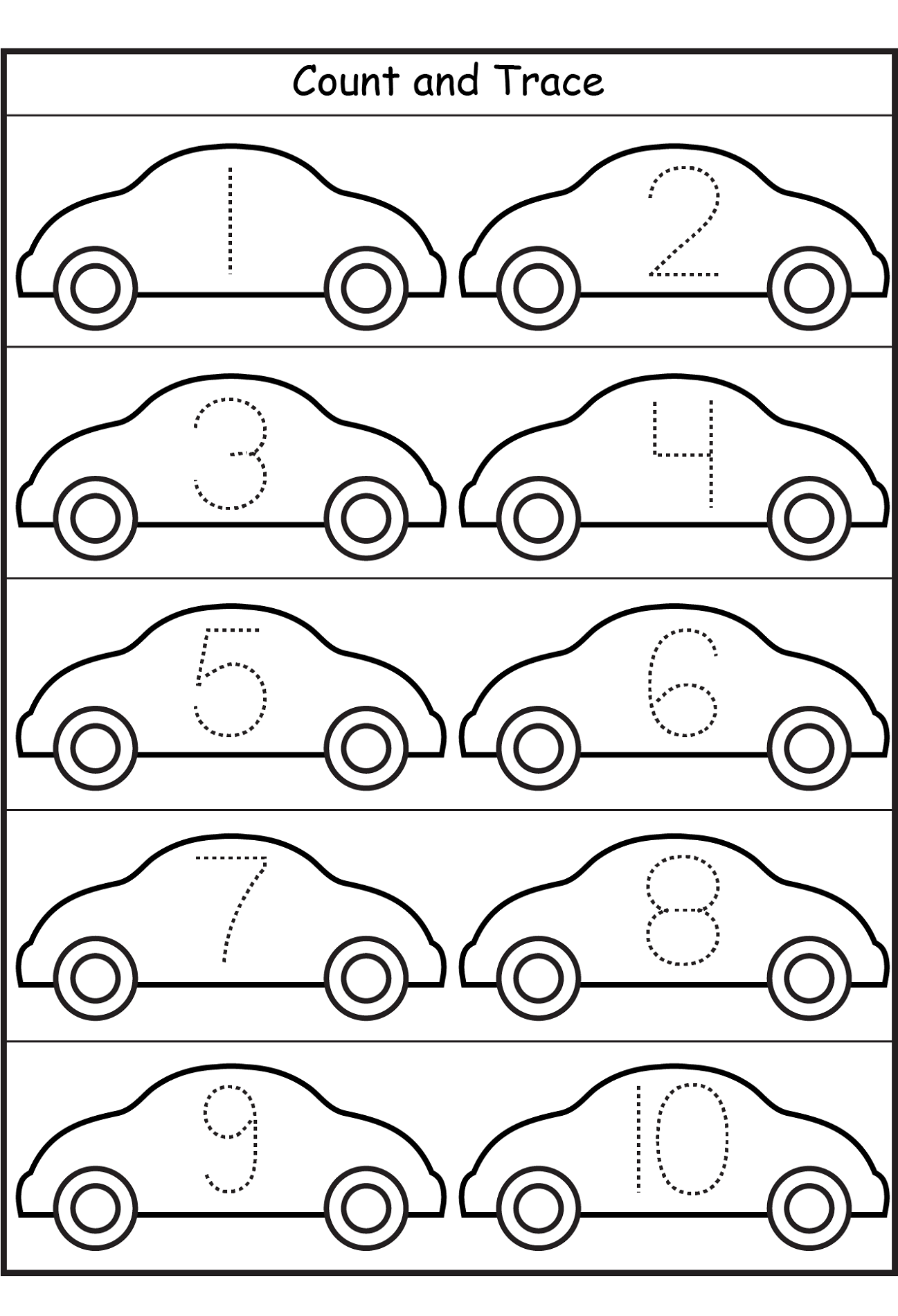 free number worksheets for tracing