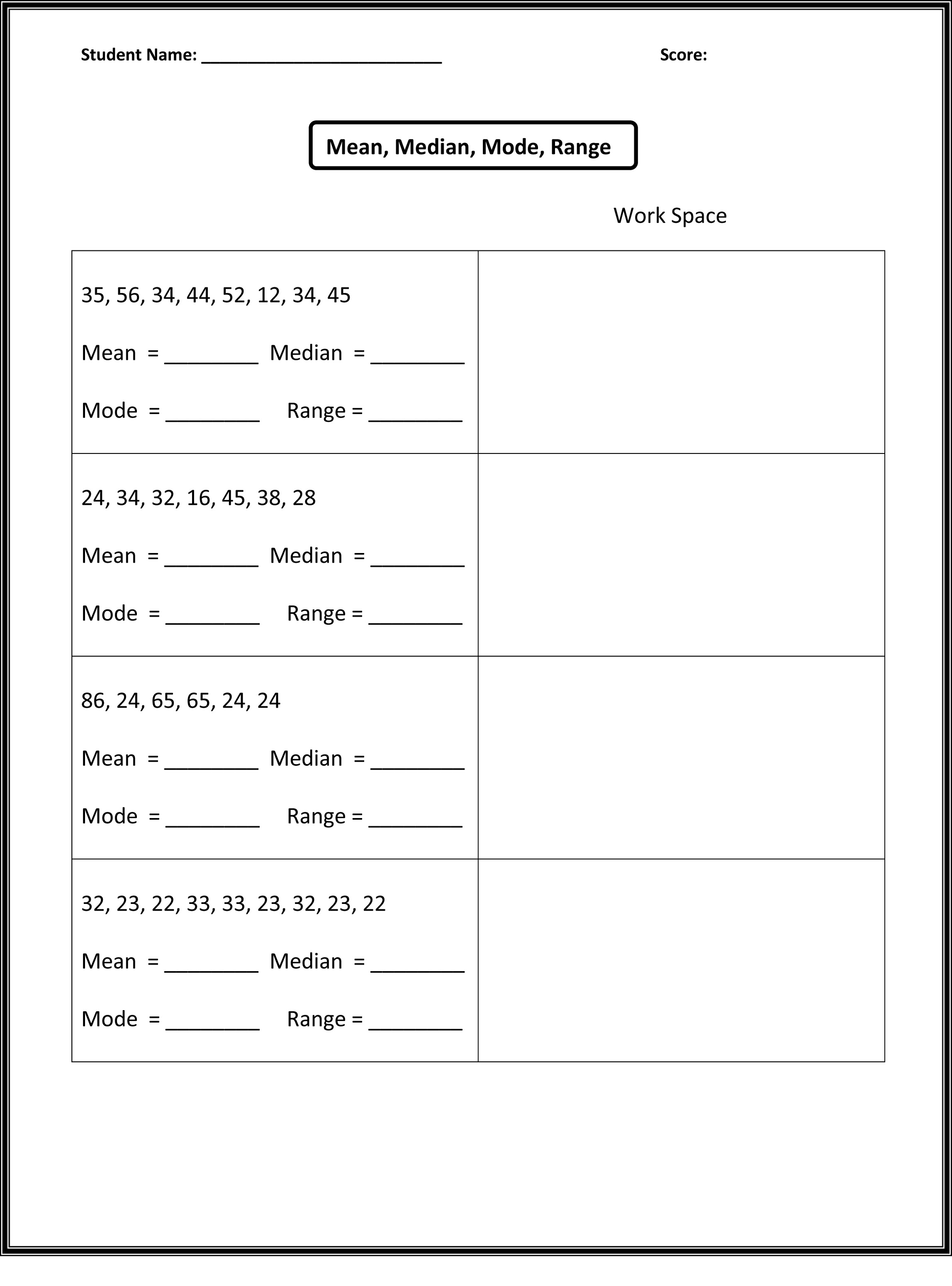 math worksheets images for school