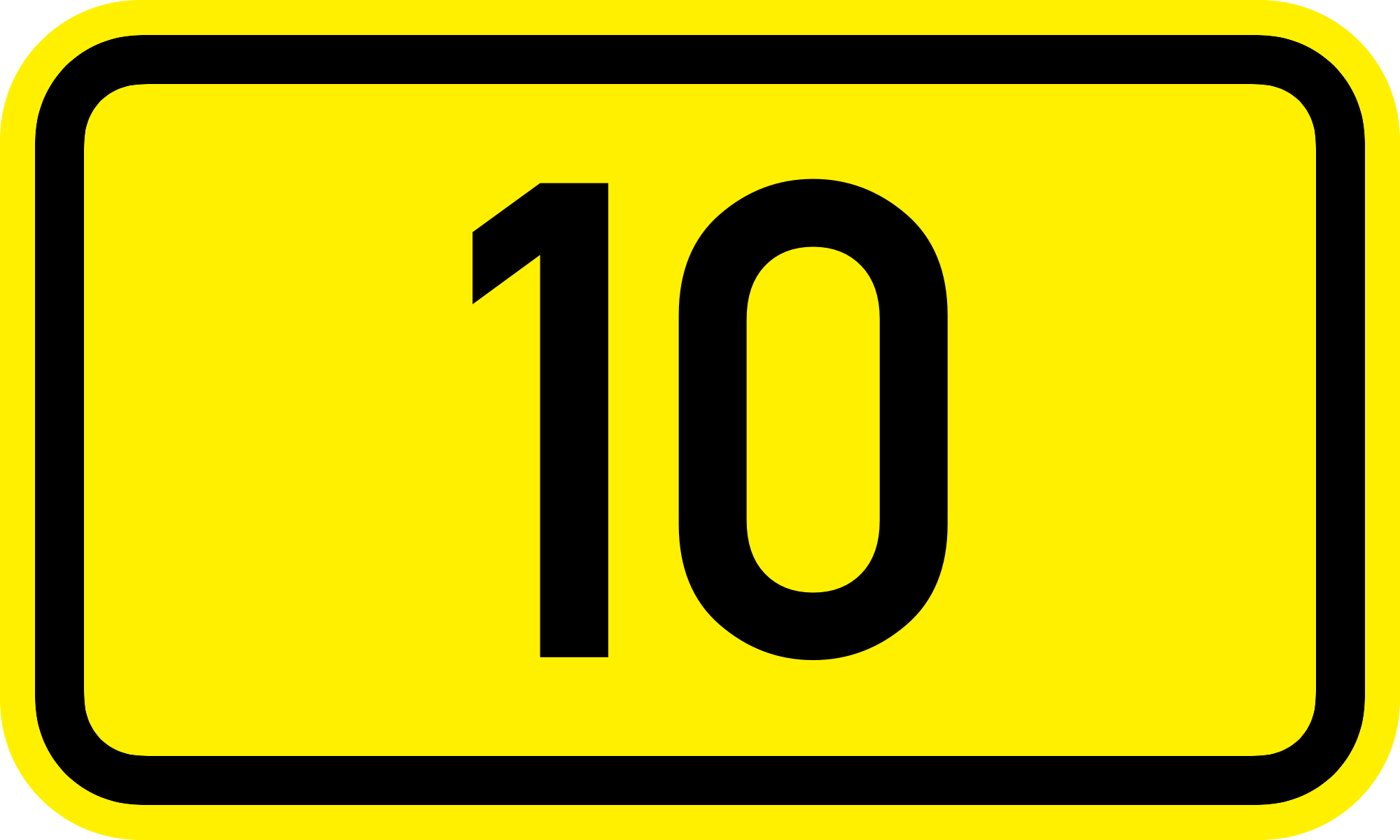 picture of number 10 yellow