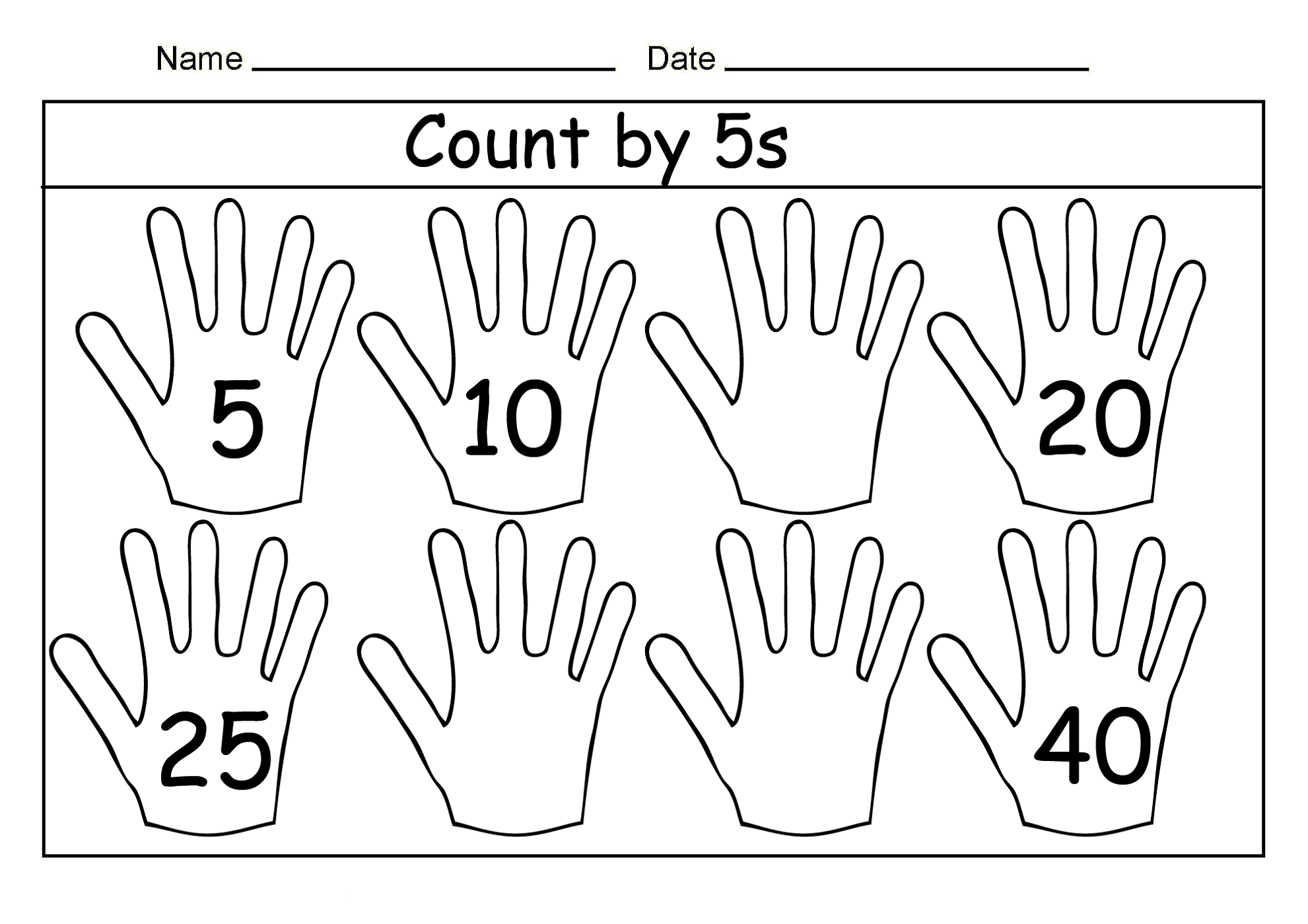 Printable Skip Count by 21 Worksheets  Activity Shelter Regarding Counting By 5s Worksheet