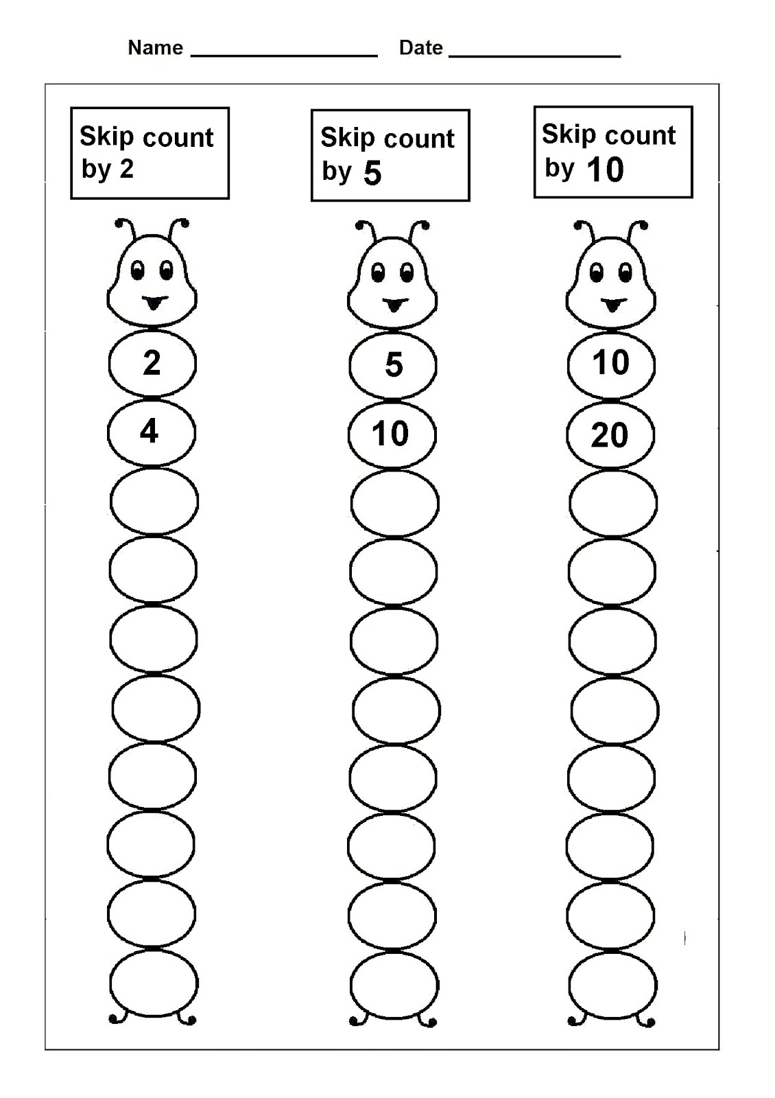 Printable Skip Count by 5 Worksheets Activity Shelter