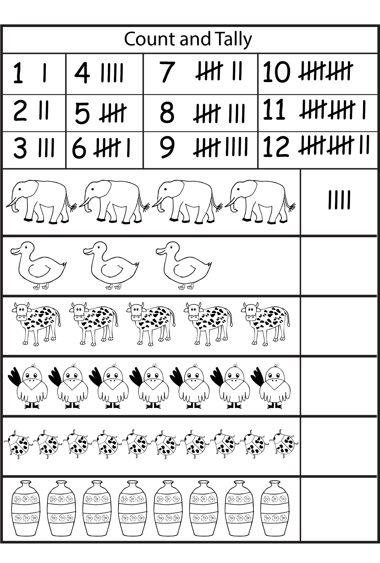 Free Number Number Word Tally Marks Printables