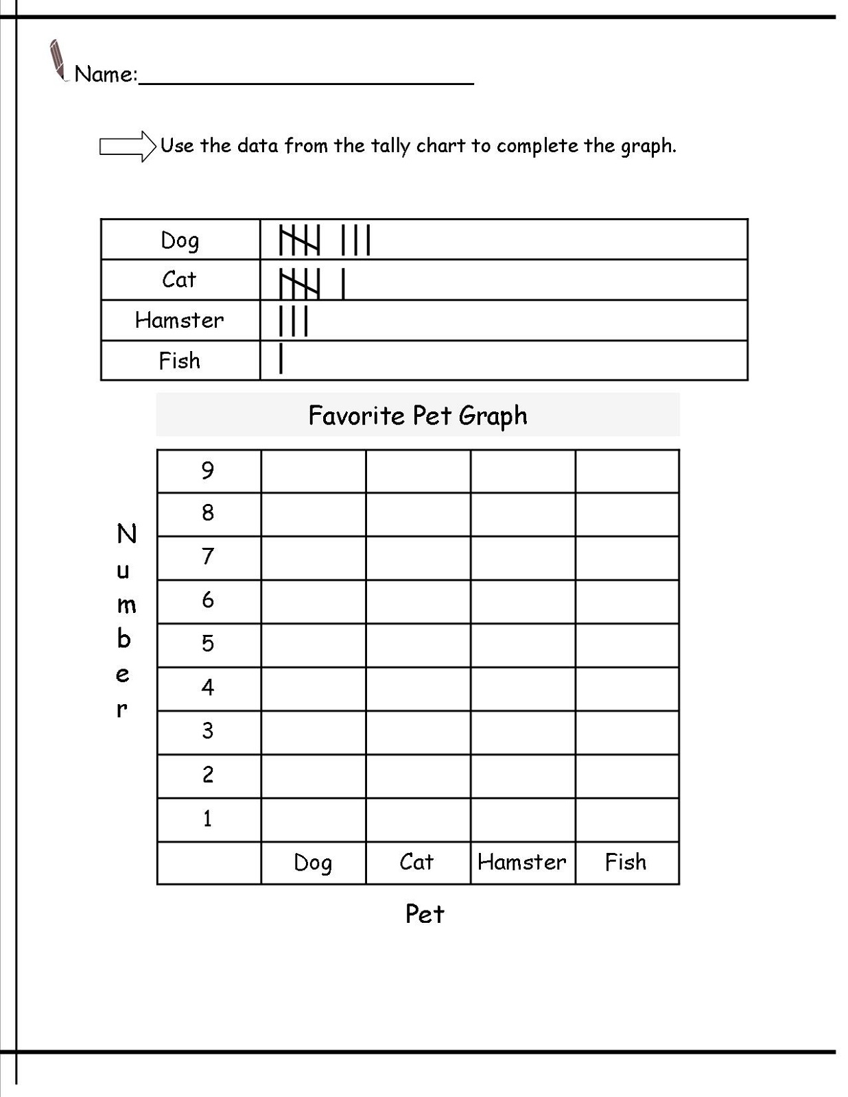 tally charts worksheet for math