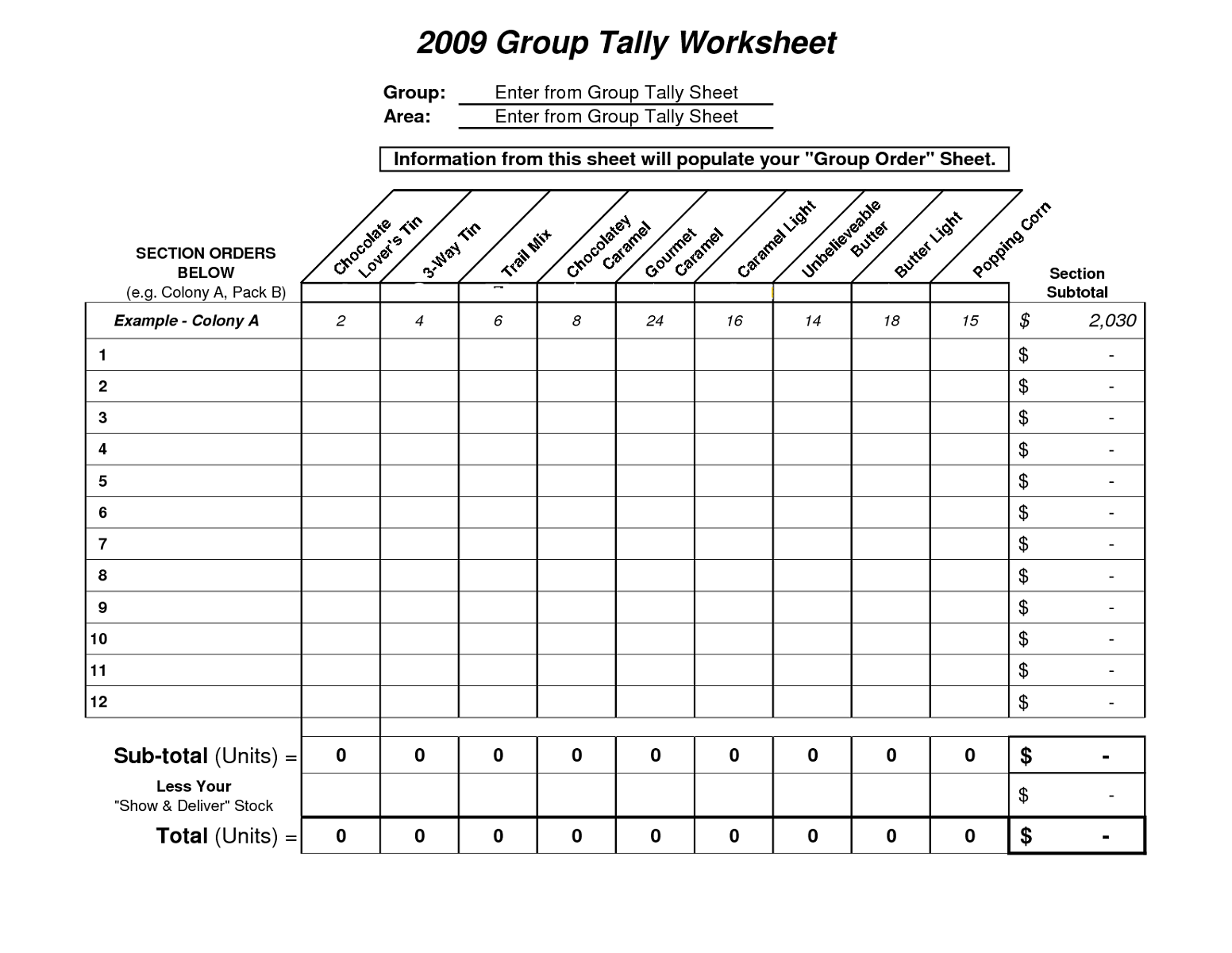 tally charts worksheet sport