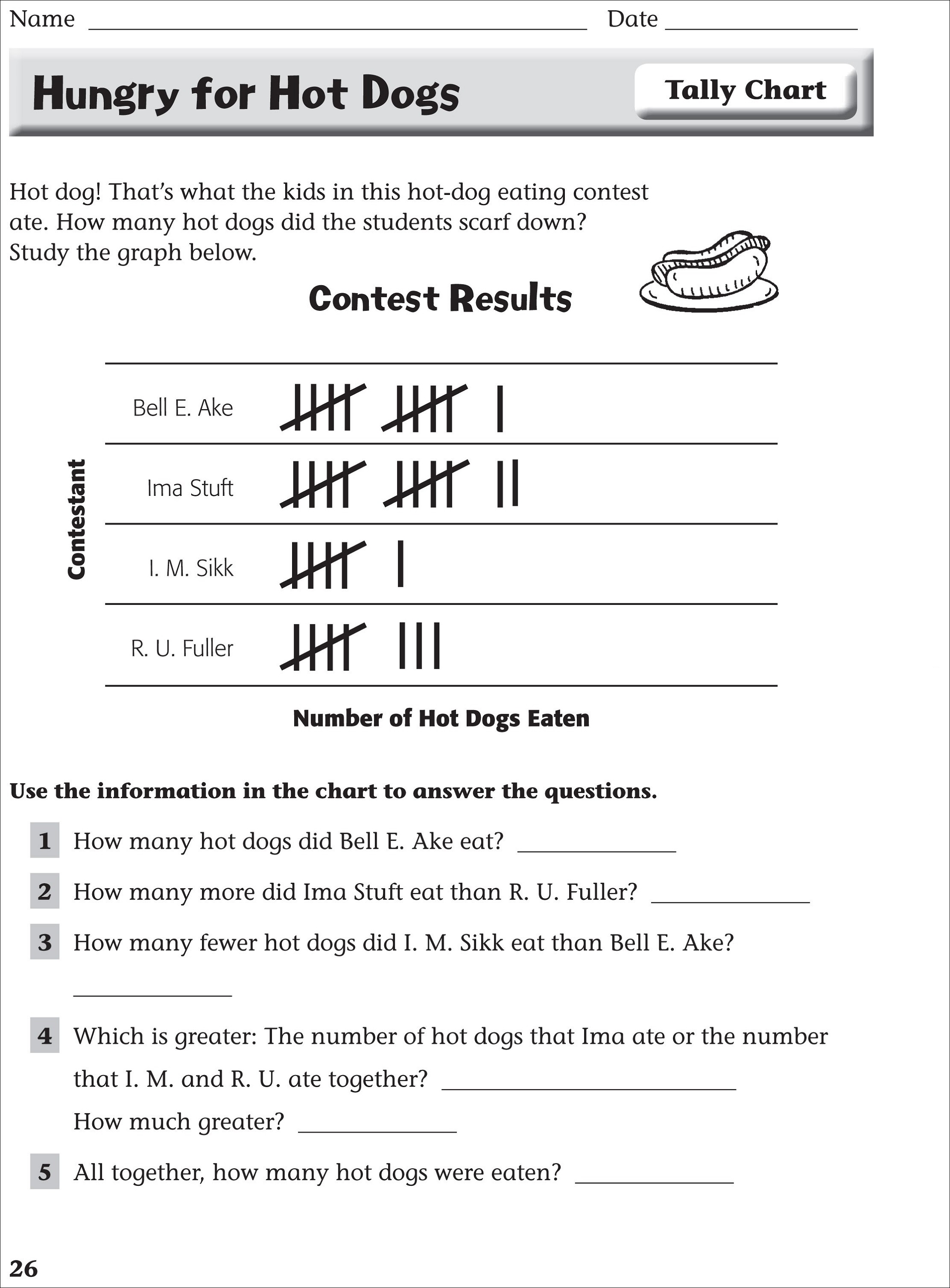 Tally Chart Worksheets for Kids | Activity Shelter