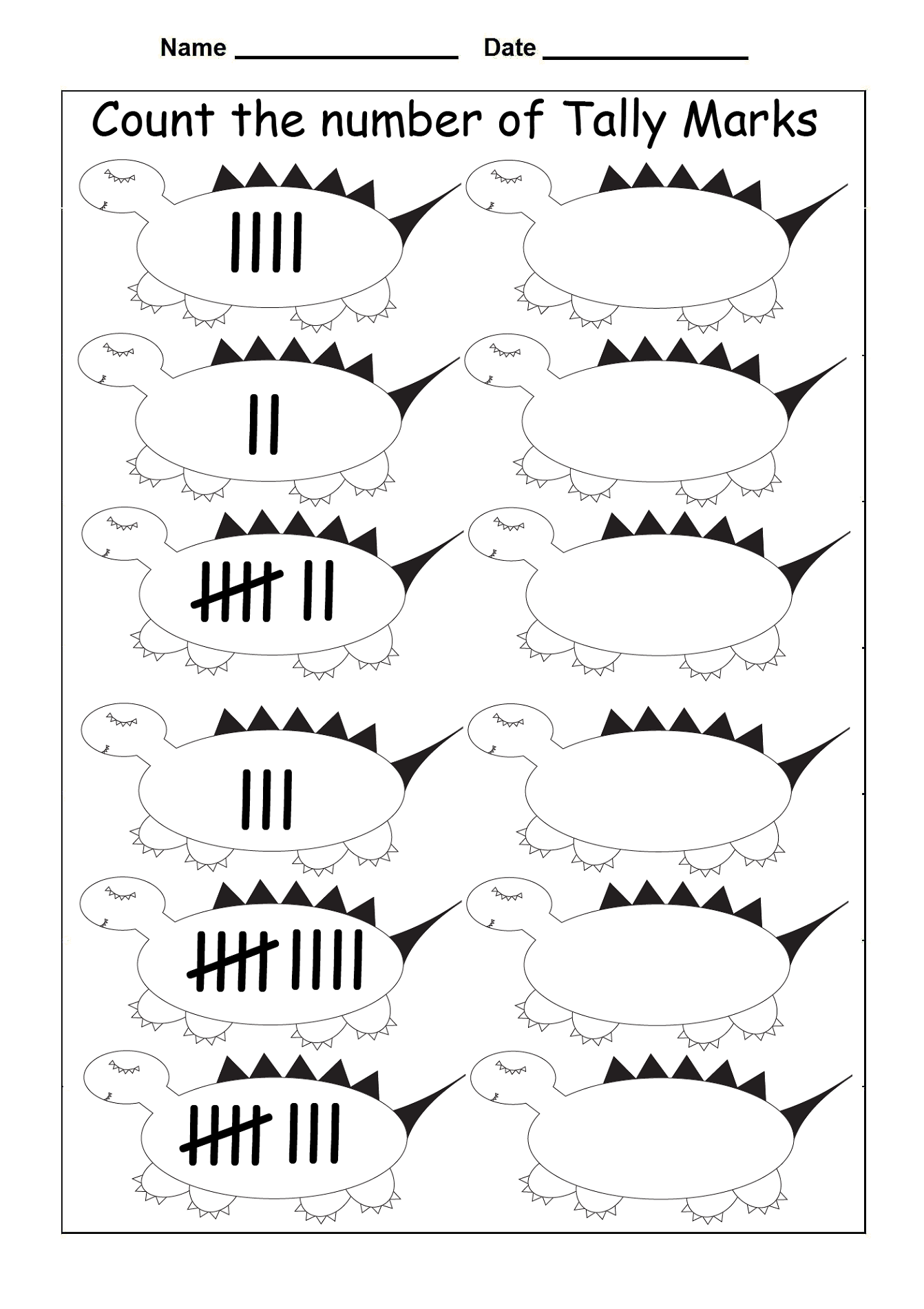 tally mark worksheet interesting