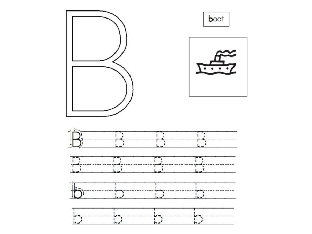 trace letter b boat