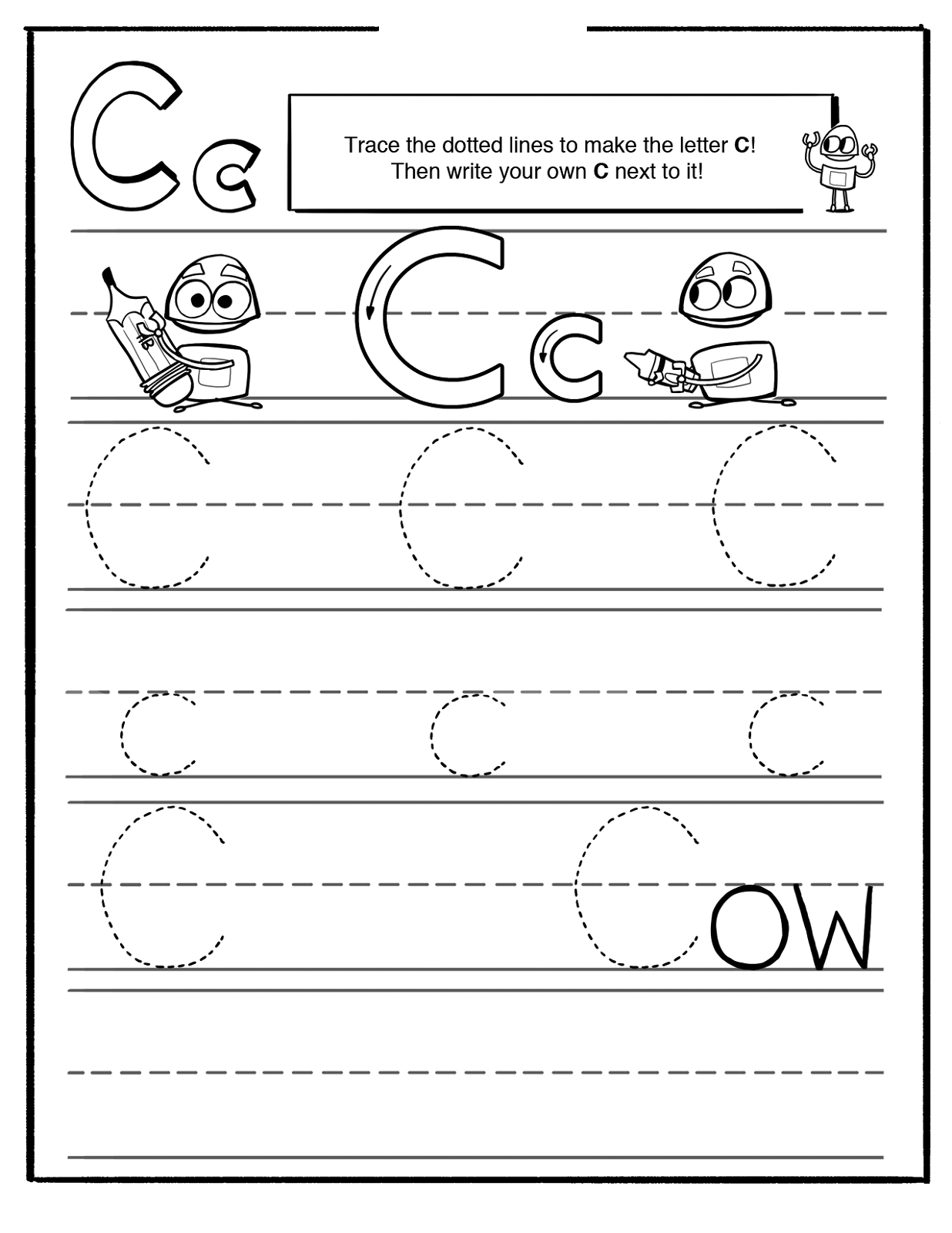 Trace Letter C Worksheets Activity Shelter