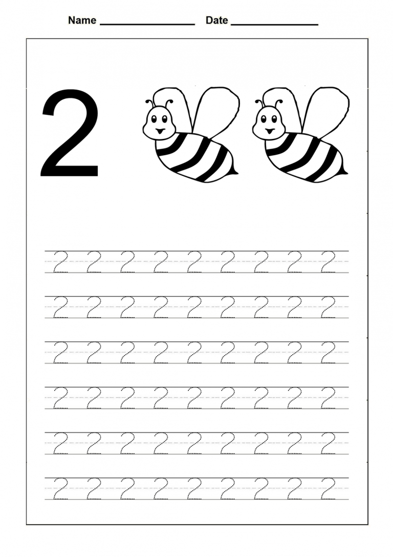 Number 2 Free Printable Worksheets