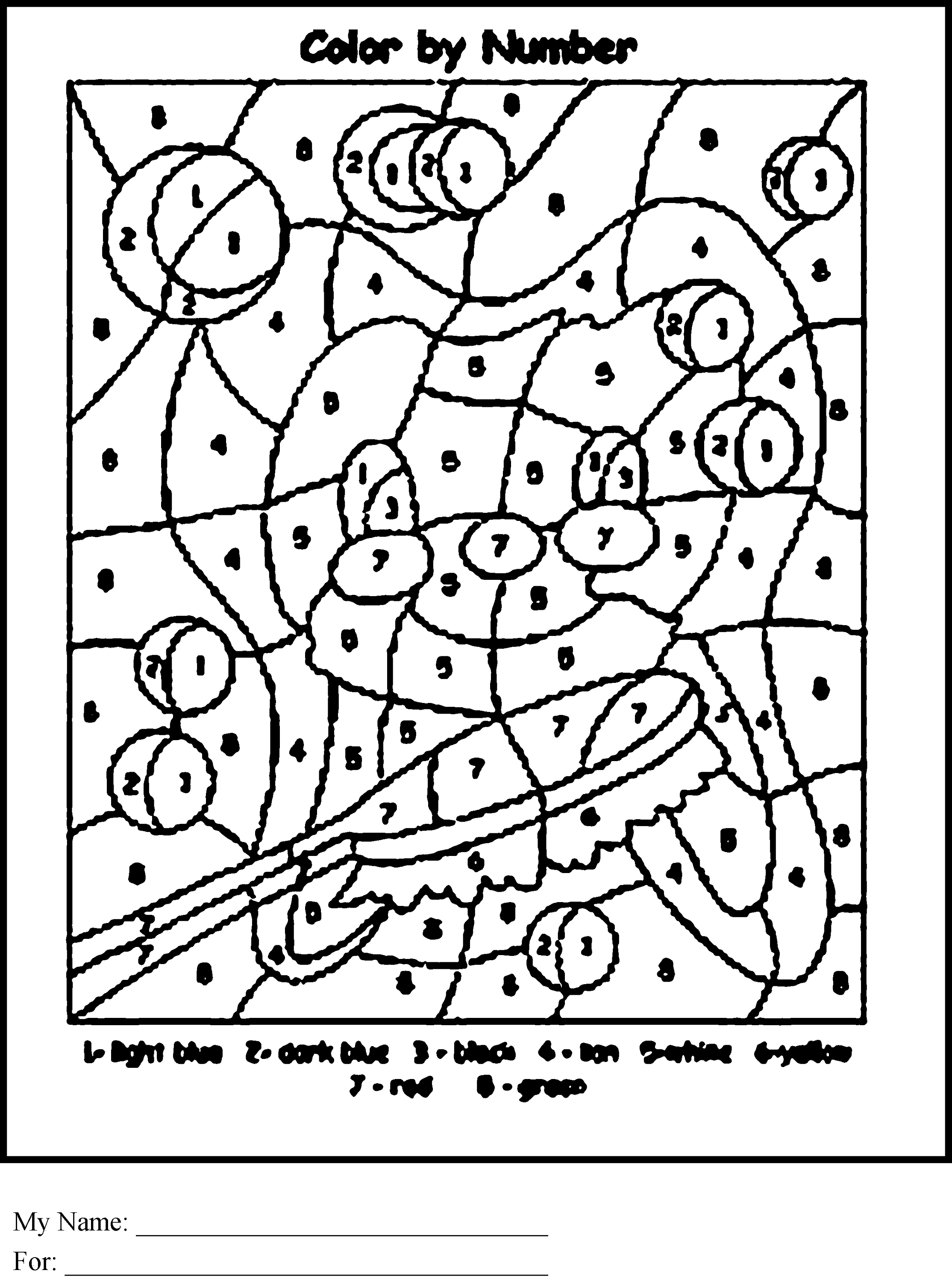 Color by Number Pictures Worksheets Activity Shelter