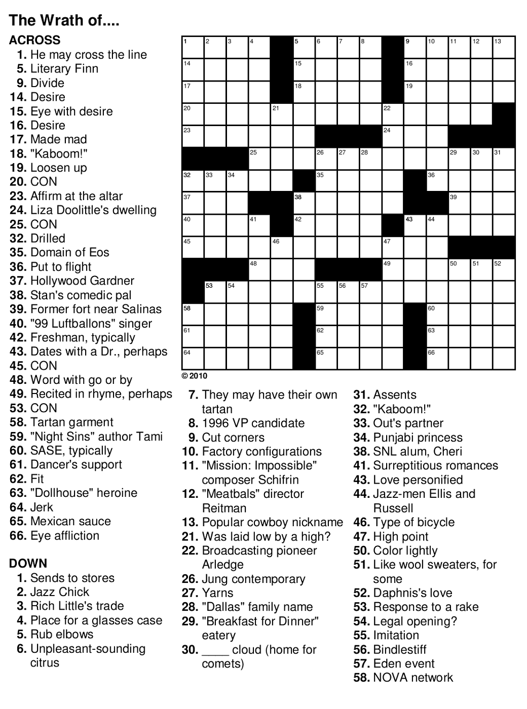 crossword puzzles printable