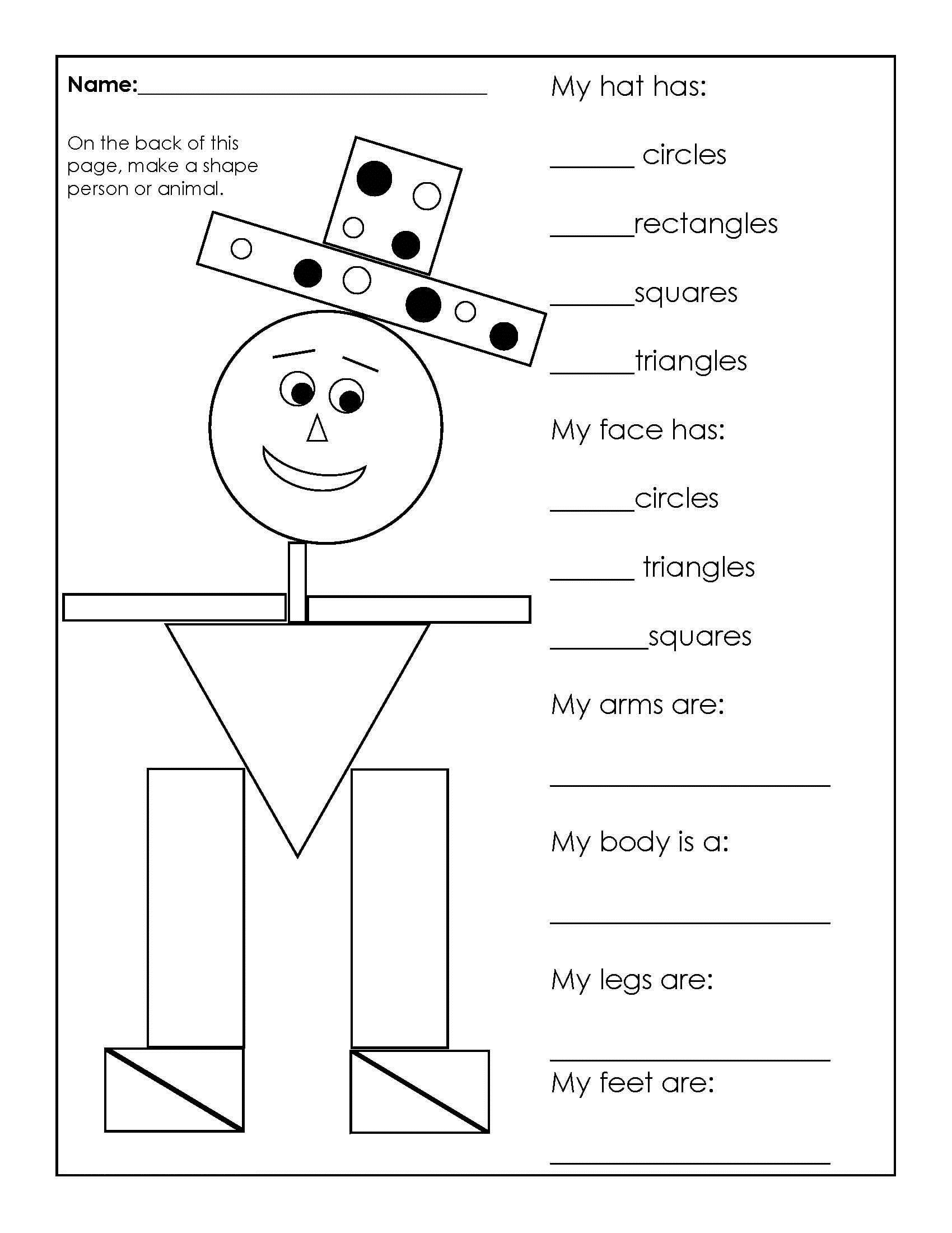 worksheets shape shapes activity