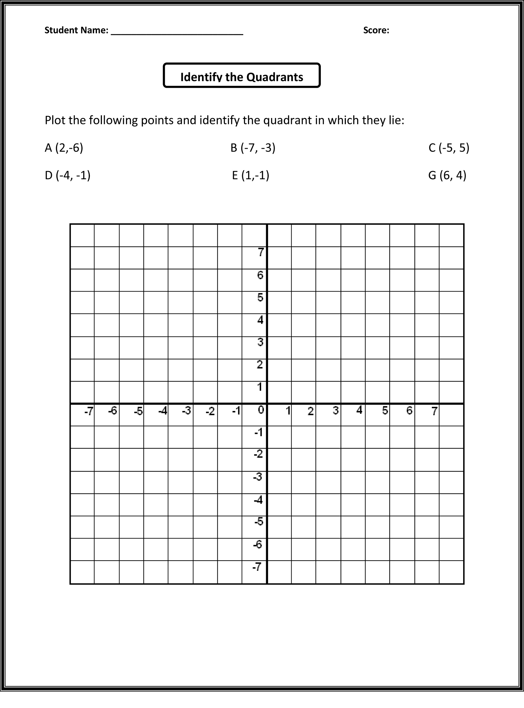 Free Math Grid Worksheets | Activity Shelter