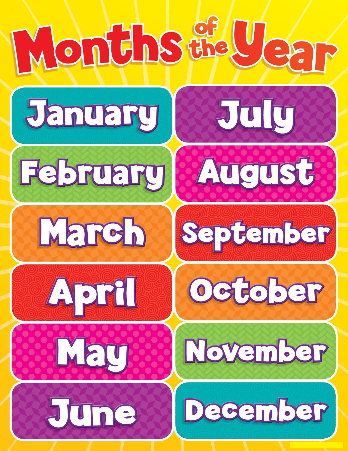 Months Of The Year Templates Activity Shelter