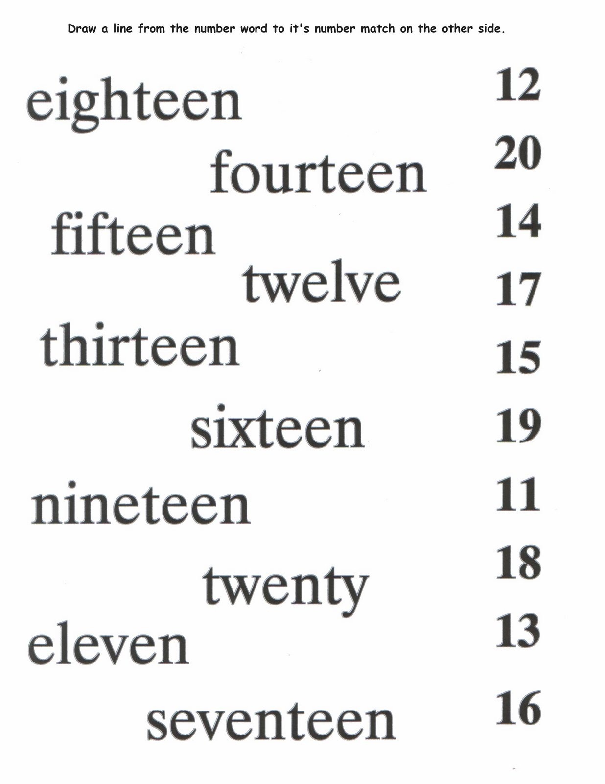 Printable Number Words Worksheets Activity Shelter