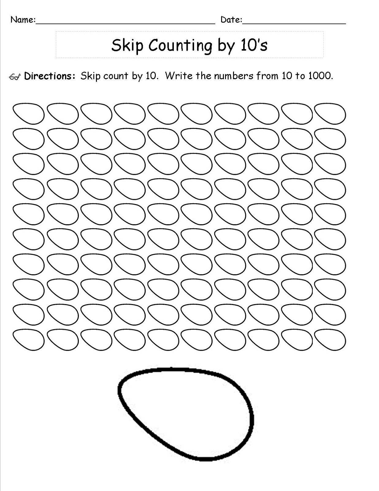 Skip Count by 10 Worksheets Activity Shelter