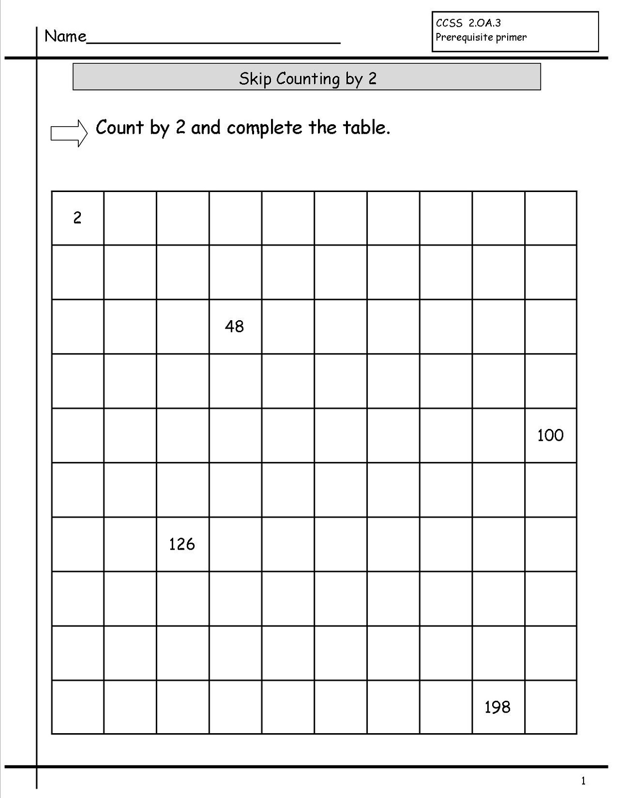 Skip Count By 2 Worksheets Activity Shelter