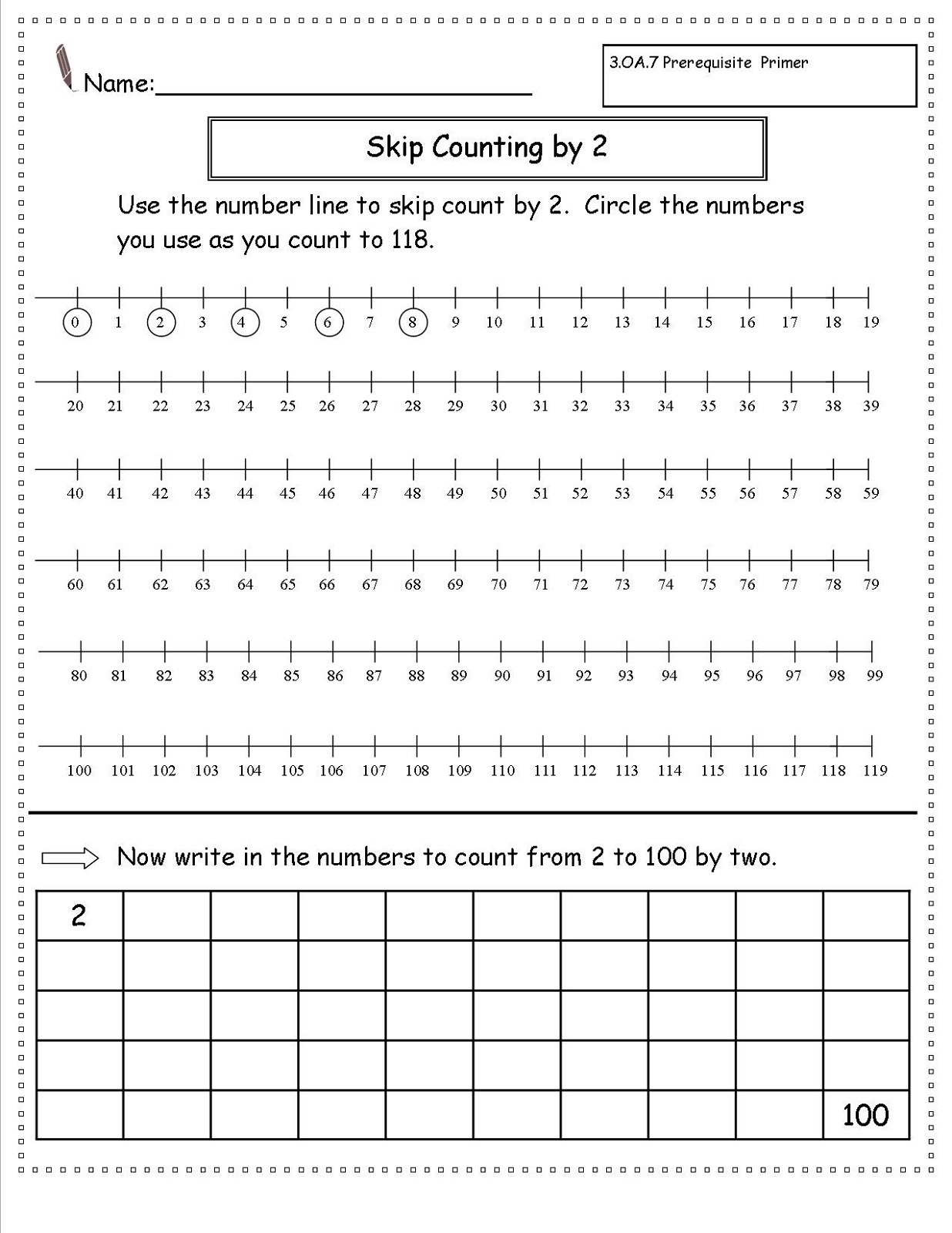 Skip Count by 2 Worksheets | Activity Shelter