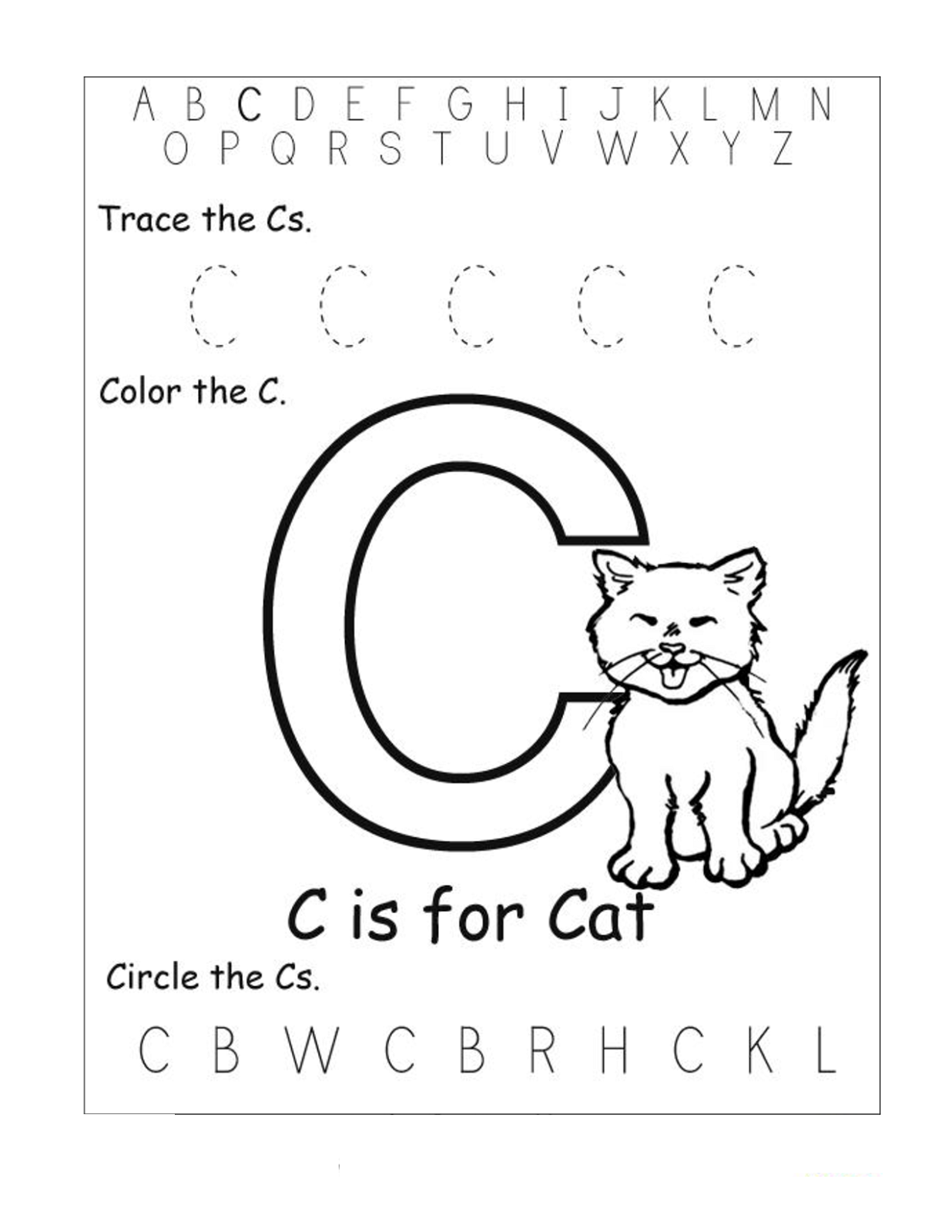 Tracing Letter C Worksheets Paringin St2