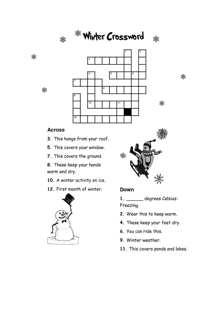 Printable Crosswords Puzzles Kids Activity Shelter