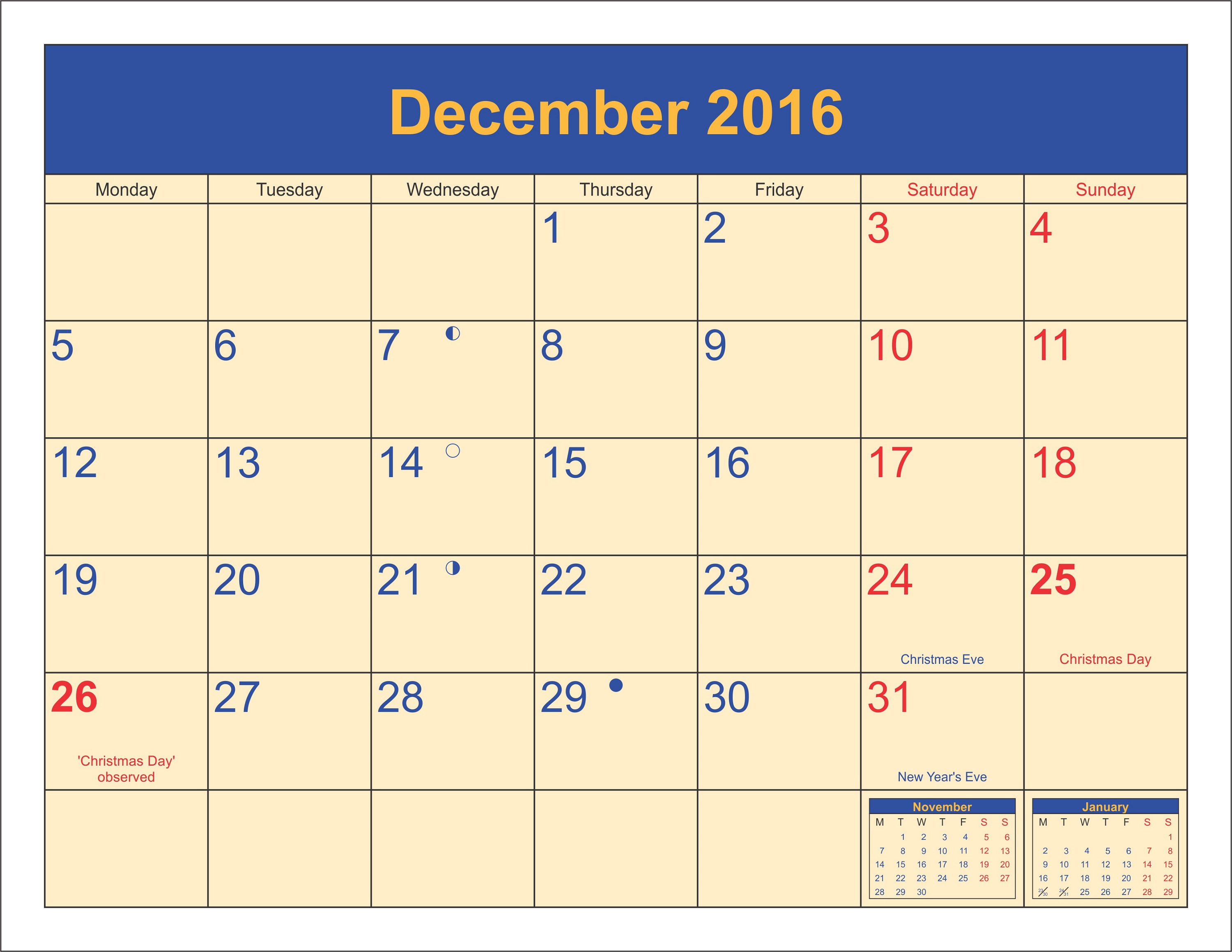 Free December 2016 Calendars Activity Shelter