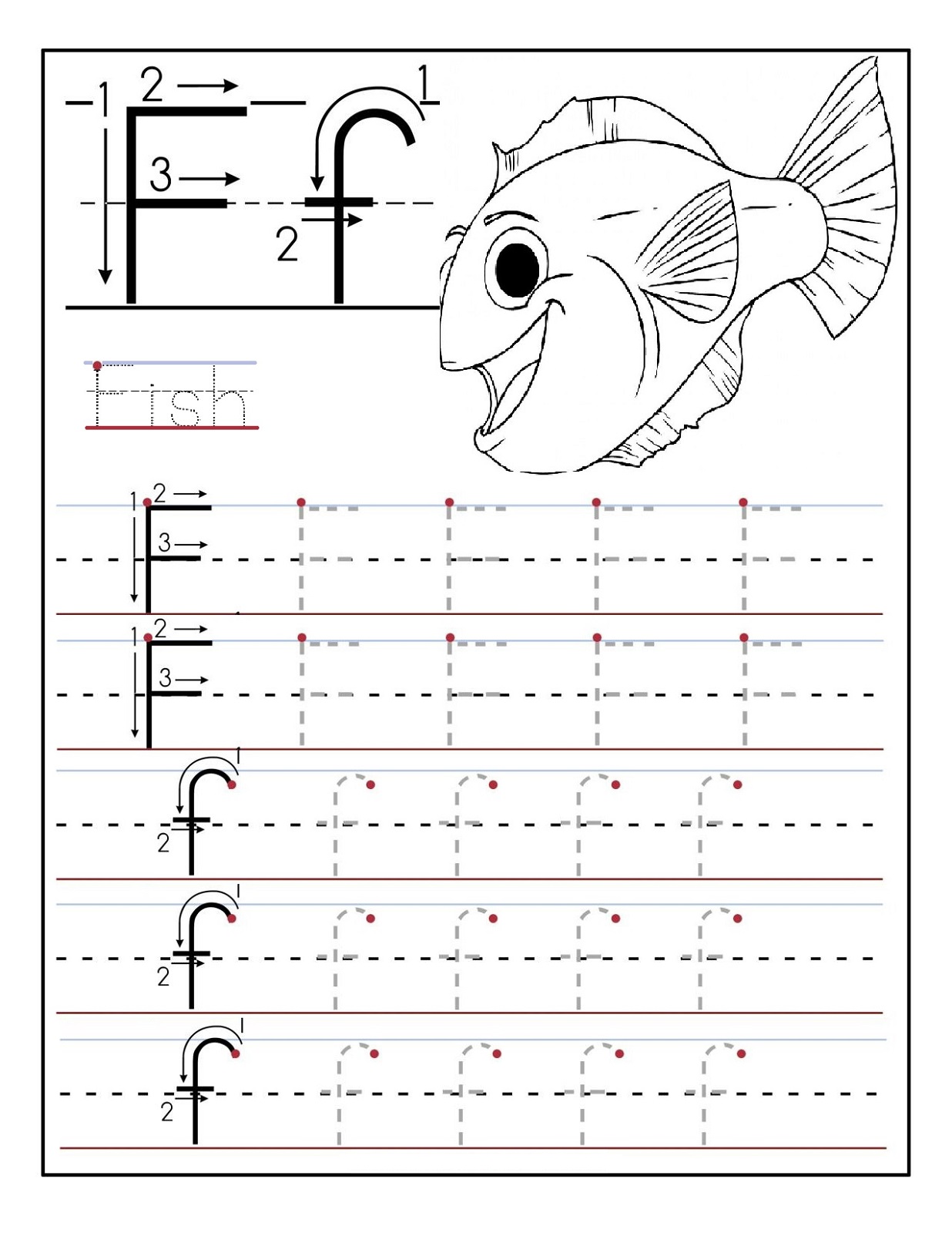 Trace letters worksheet f letter Activity Shelter Trace letters worksheet f letter Activity Shelter