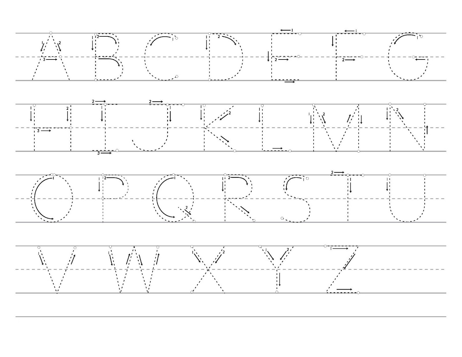 Printable Traceable Alphabet Letters
