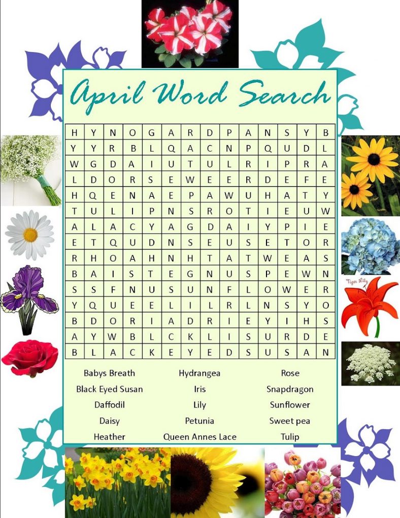 Printable April Word Search Activity Shelter Printable Medium Word Search Cool2bkids Brett 