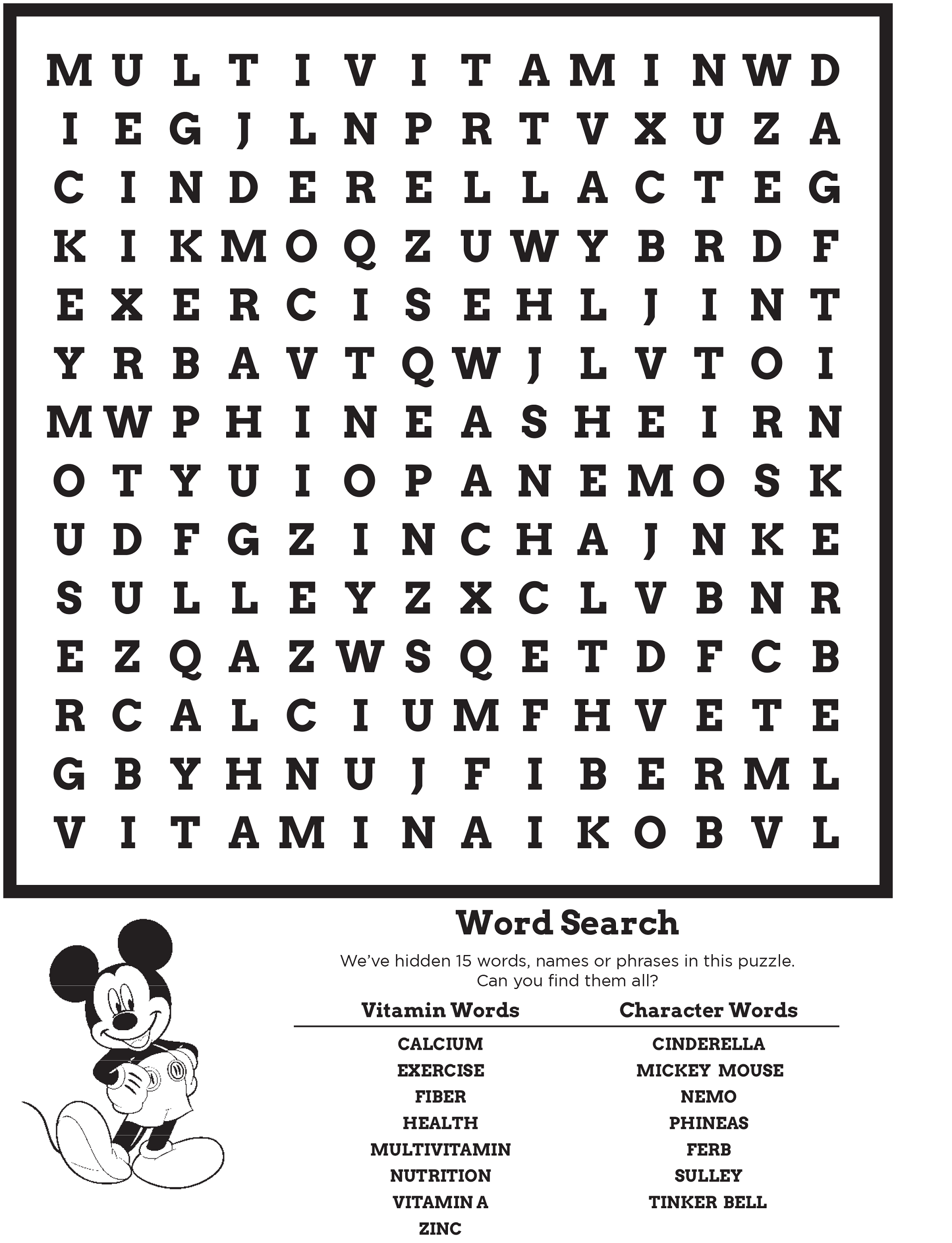 Disney Characters Word Search Wordmint Printable Disney Word Search 