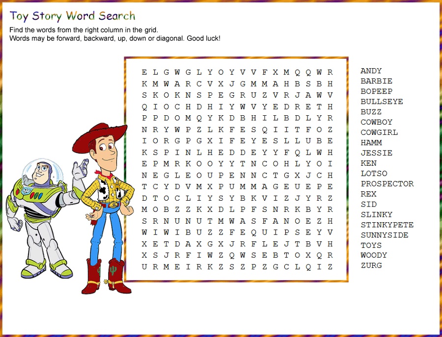 disney word search puzzles activity shelter