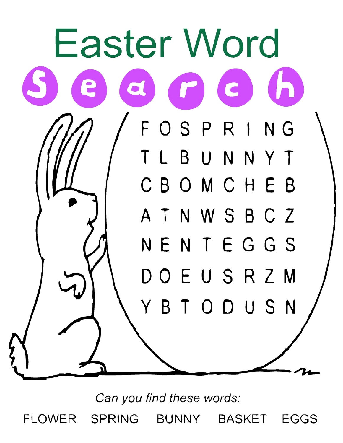 Printable Easter Word Find Printable Easter Word Find