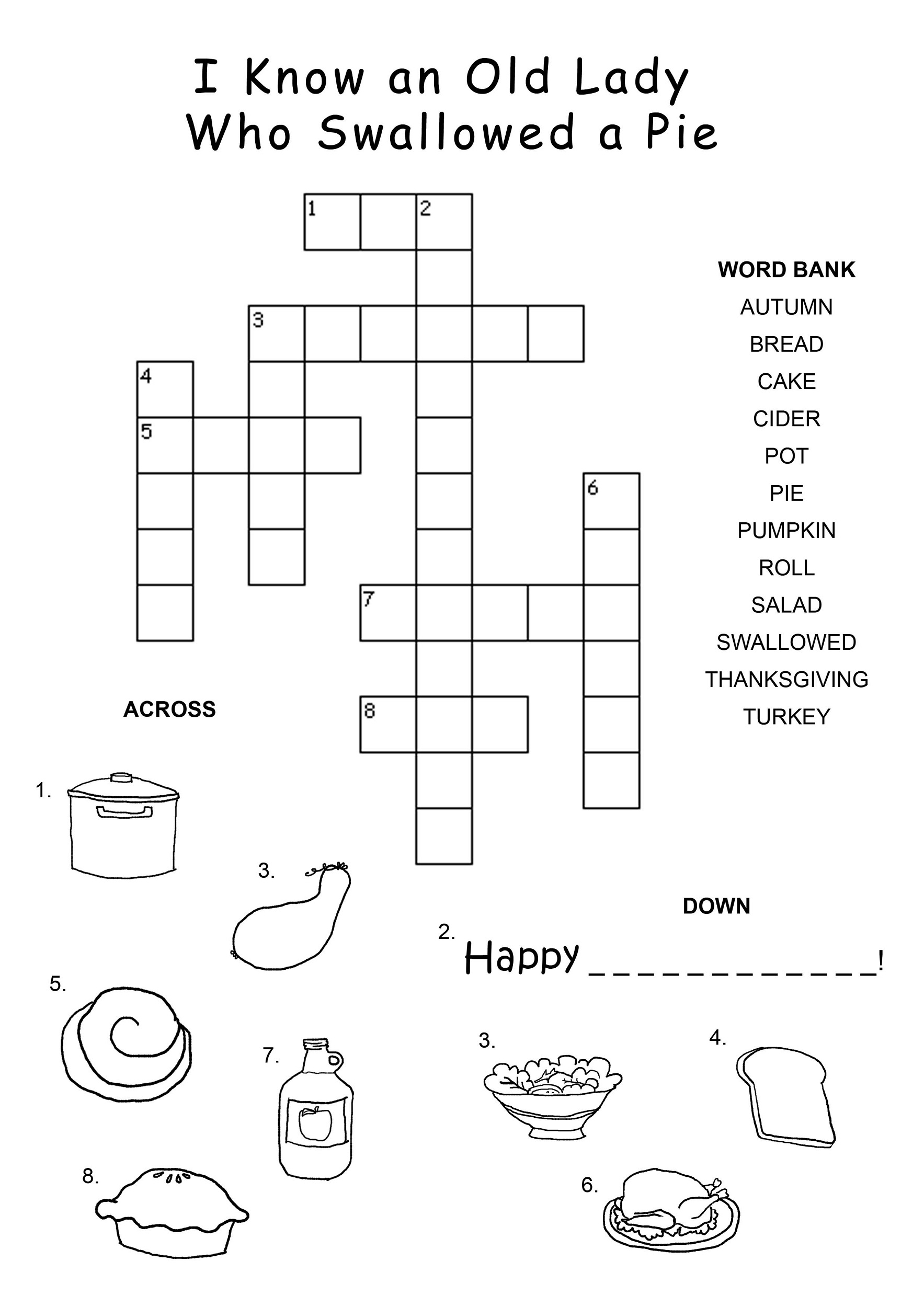 Easy Crosswords Puzzles for Kids Activity Shelter