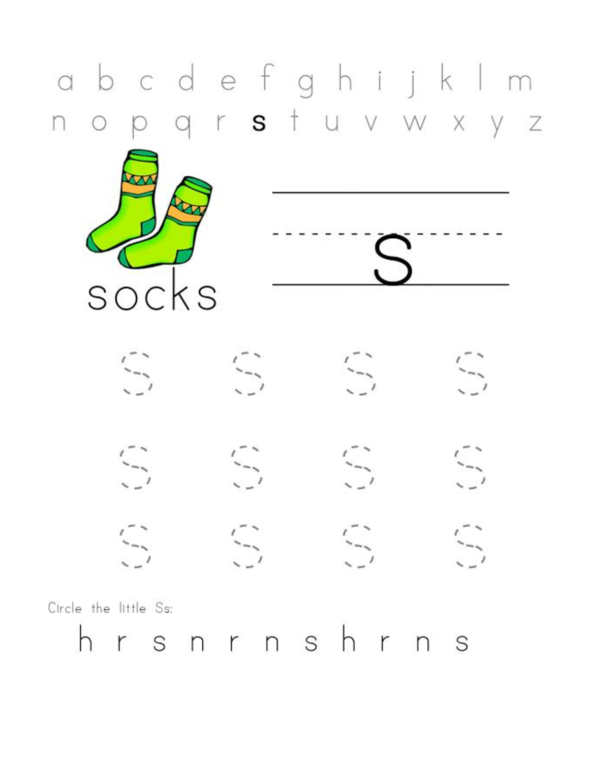 Printable Letter S Worksheets | Activity Shelter