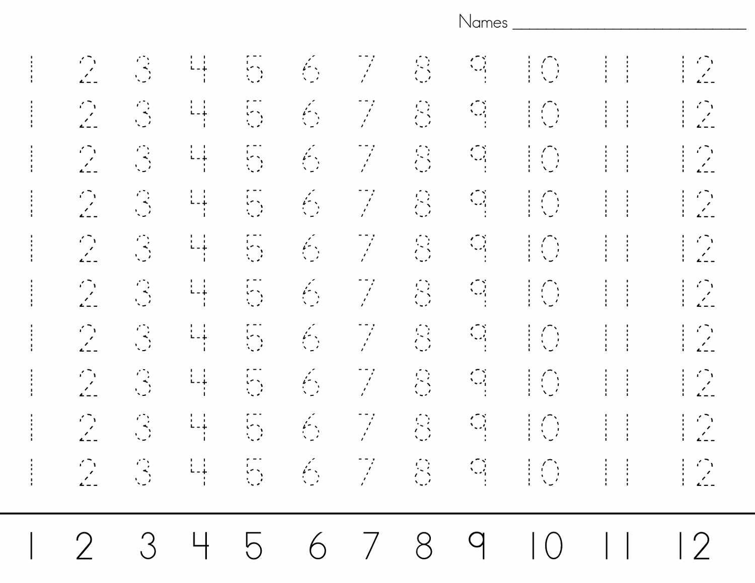 number-trace-worksheet-1-12