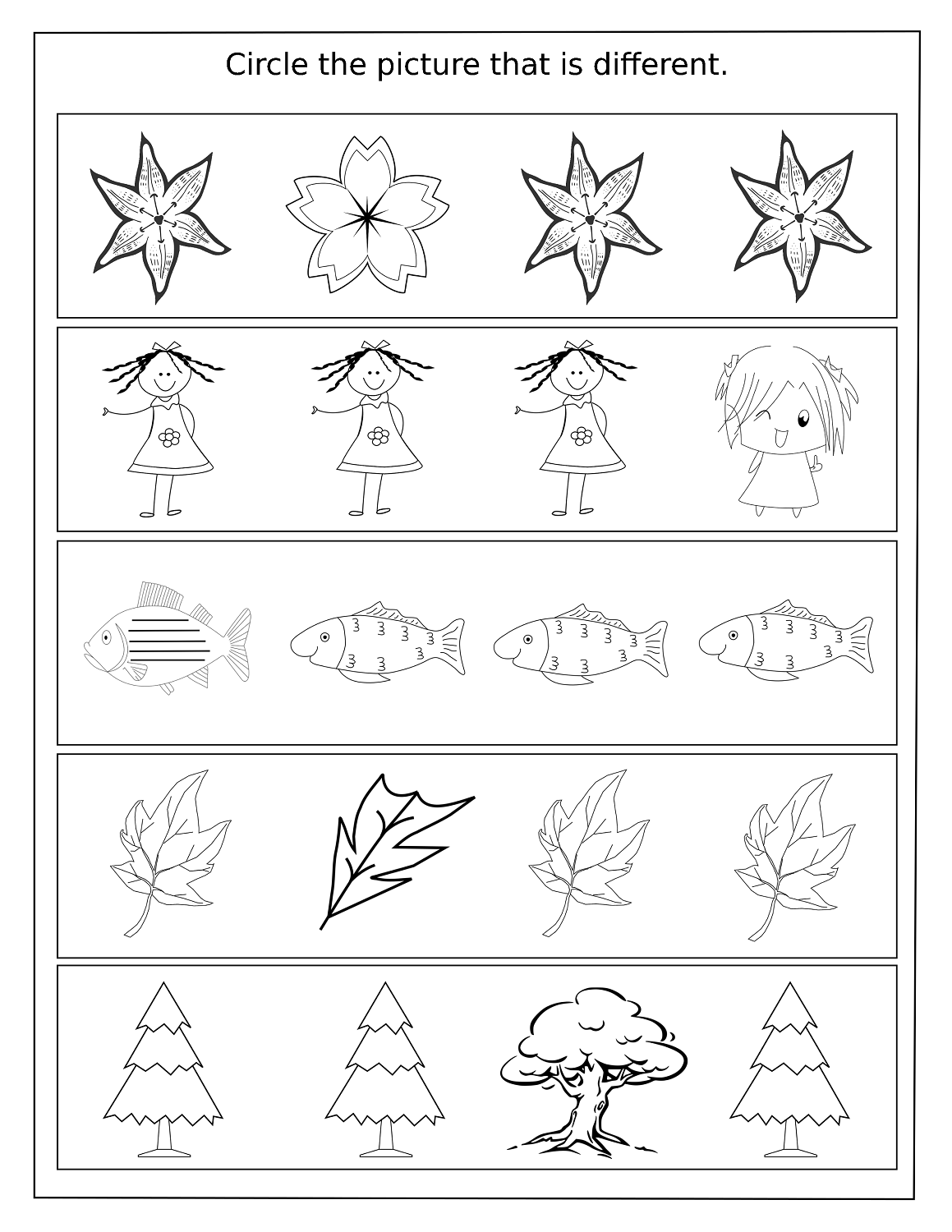 Simple Same And Different Worksheets Activity Shelter