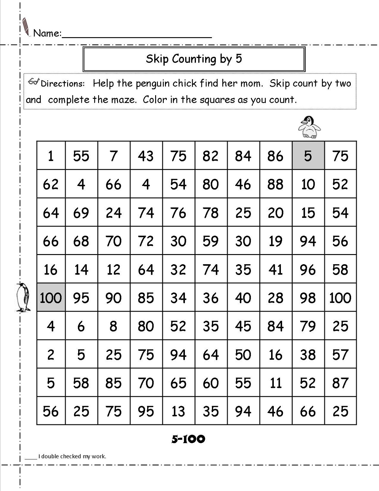 Skip Count by 5 Worksheets | Activity Shelter