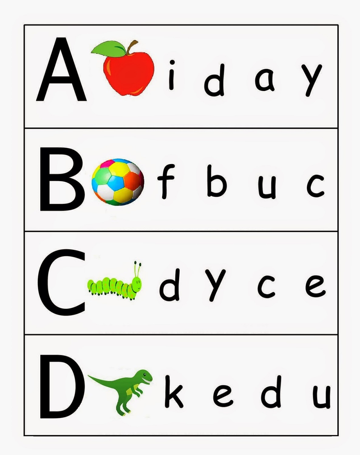 Printable Upper And Lowercase Worksheets