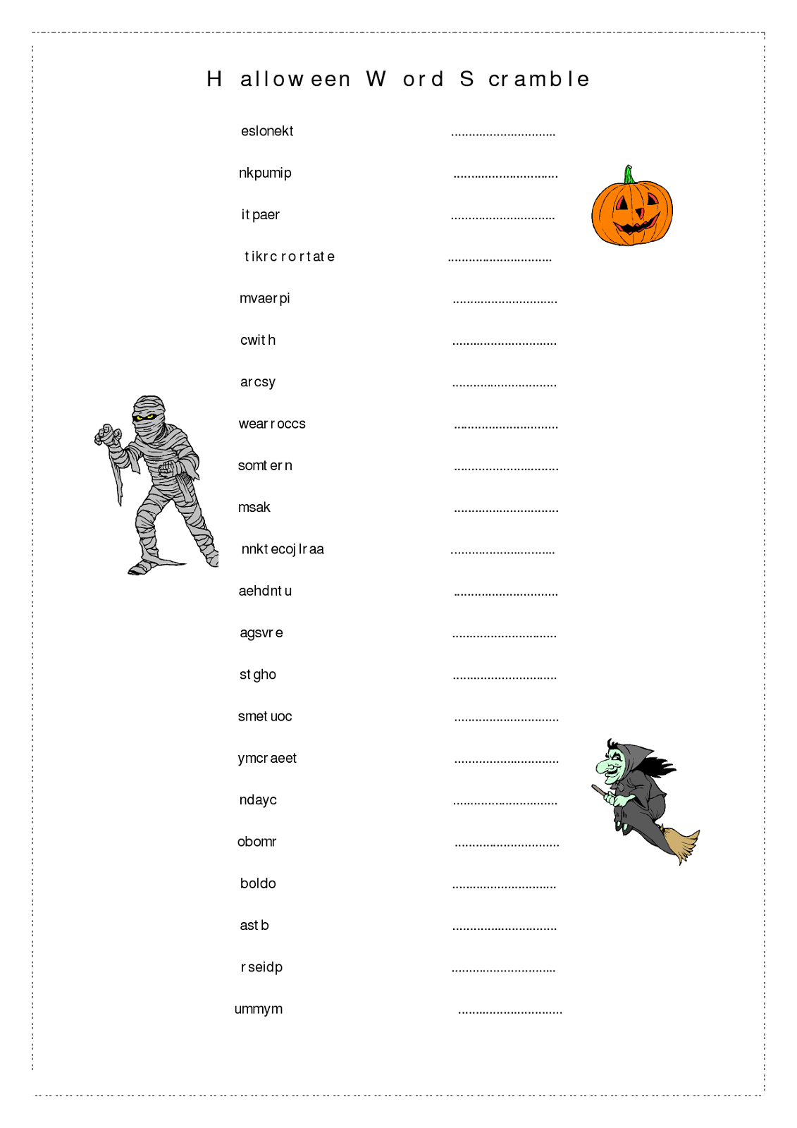 word-scramble-worksheet-halloween