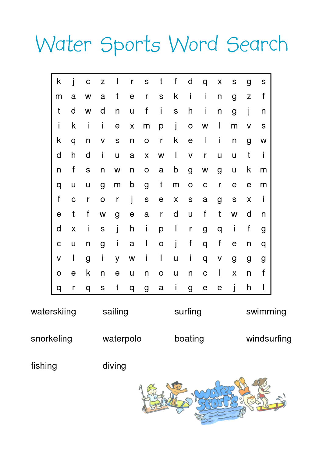 word-search-sports-water