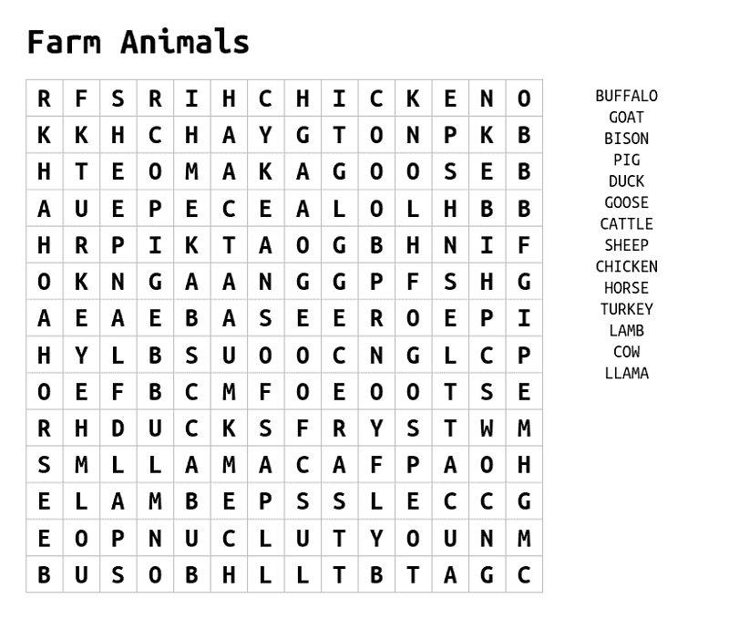 animal-farm-word-search-printable