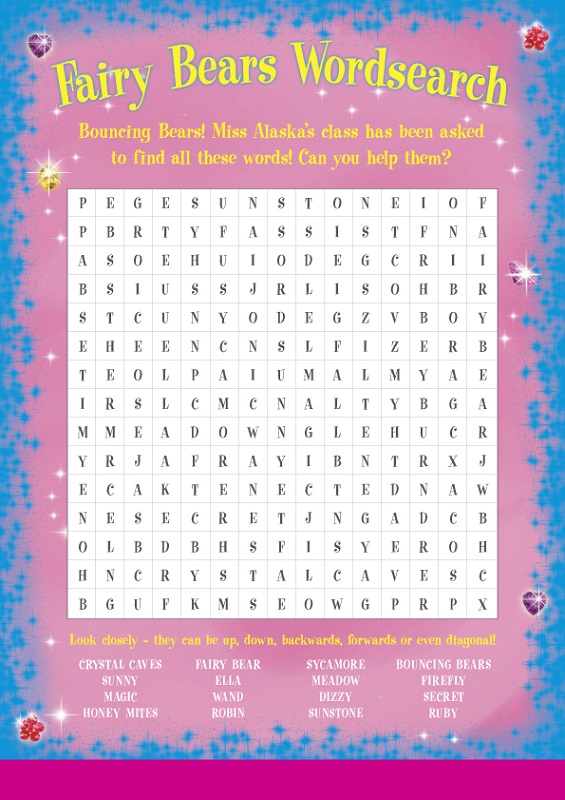 fairy tale word search bears