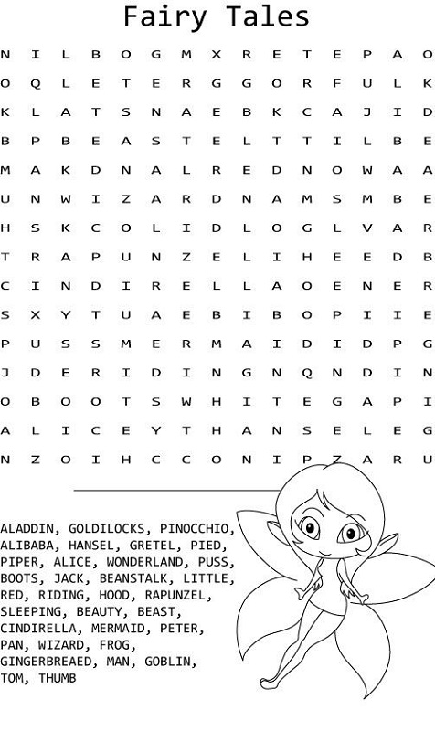 Fairy Tale Word Search | Activity Shelter