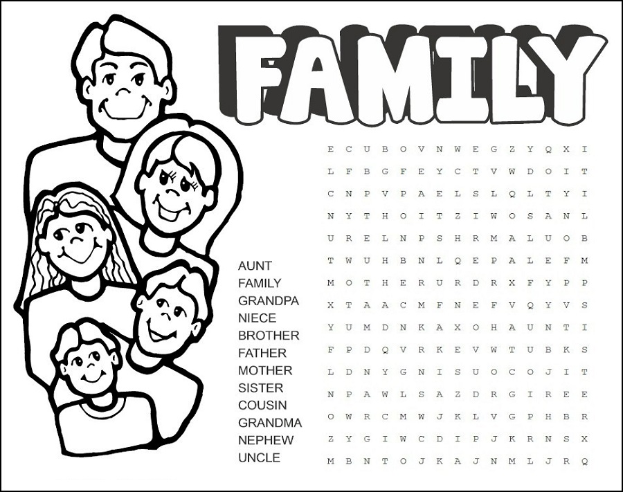 Family Word Search Printable | Activity Shelter