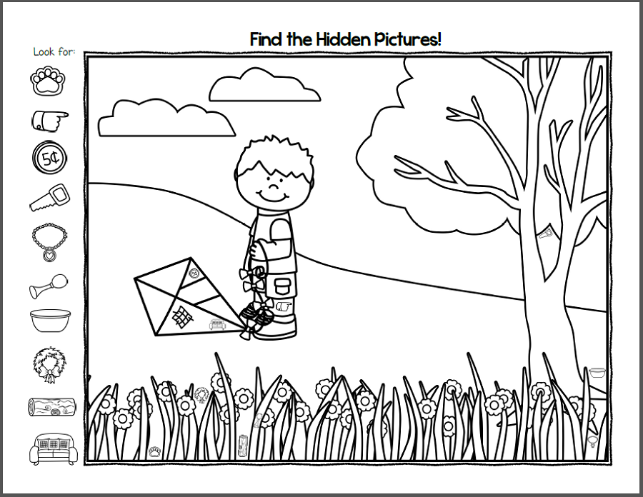 free hidden pictures worksheets activity shelter